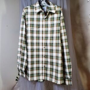 Ascend Shirt Green Plaid Fishing Active Outdoor Button Down Size XL Cabincore